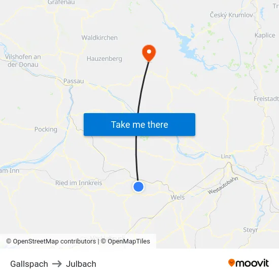Gallspach to Julbach map
