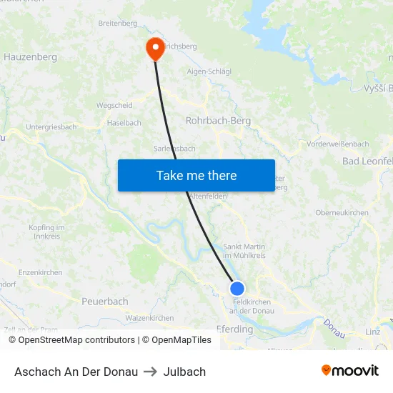 Aschach An Der Donau to Julbach map