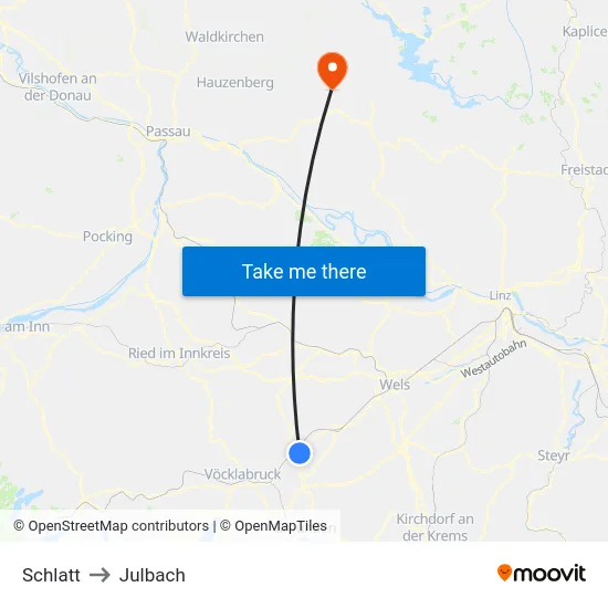 Schlatt to Julbach map