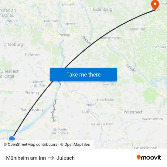 Mühlheim am Inn to Julbach map