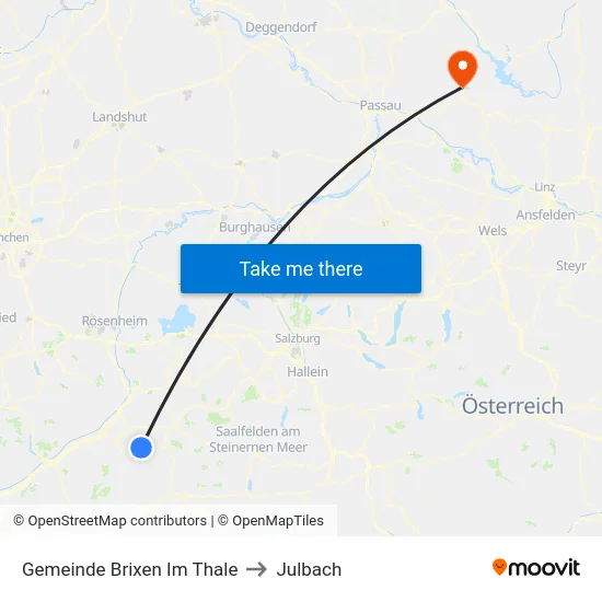 Gemeinde Brixen Im Thale to Julbach map