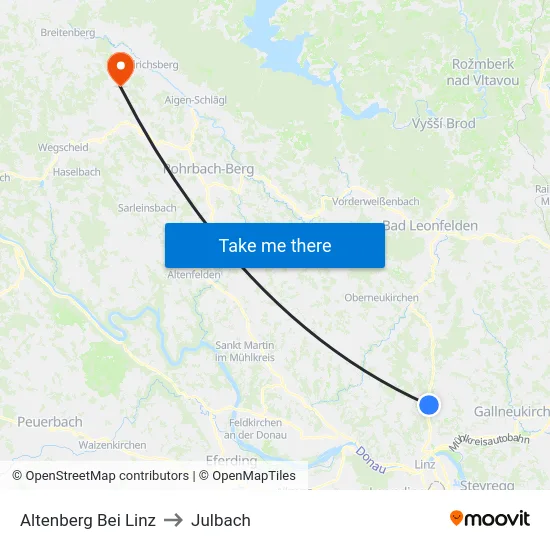 Altenberg Bei Linz to Julbach map