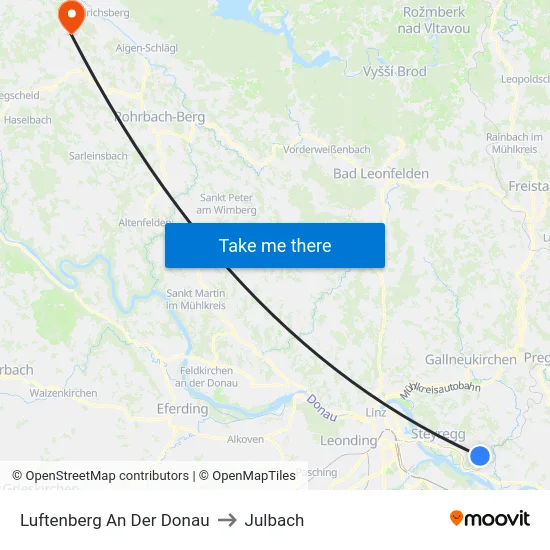Luftenberg An Der Donau to Julbach map