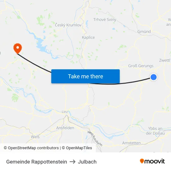 Gemeinde Rappottenstein to Julbach map