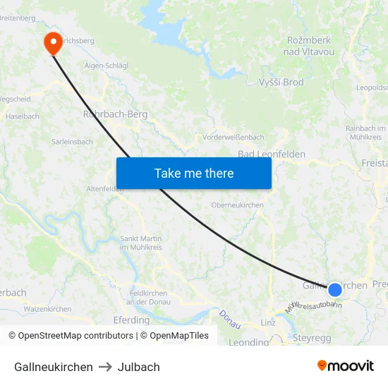 Gallneukirchen to Julbach map