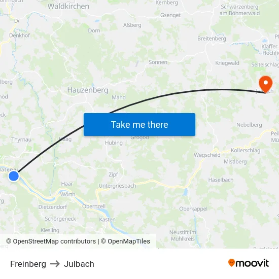 Freinberg to Julbach map