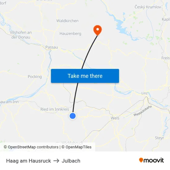 Haag am Hausruck to Julbach map