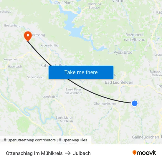 Ottenschlag Im Mühlkreis to Julbach map