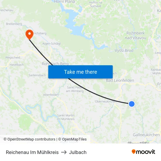 Reichenau Im Mühlkreis to Julbach map