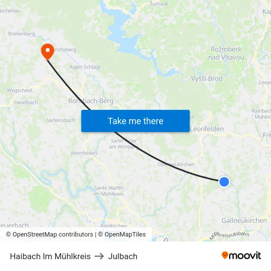 Haibach Im Mühlkreis to Julbach map