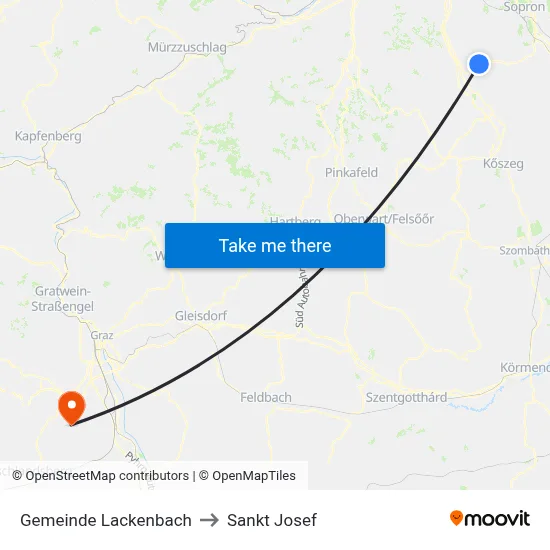 Gemeinde Lackenbach to Sankt Josef map