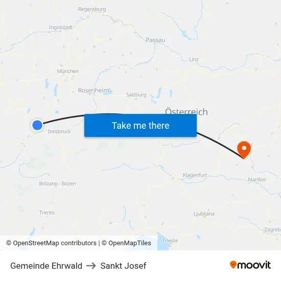 Gemeinde Ehrwald to Sankt Josef map