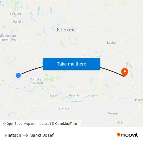 Flattach to Sankt Josef map