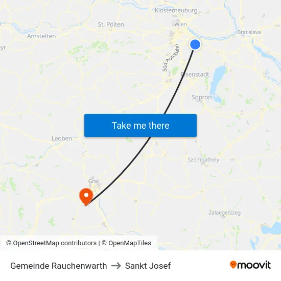 Gemeinde Rauchenwarth to Sankt Josef map
