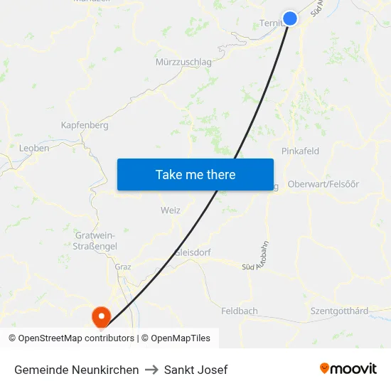 Gemeinde Neunkirchen to Sankt Josef map
