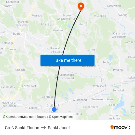 Groß Sankt Florian to Sankt Josef map