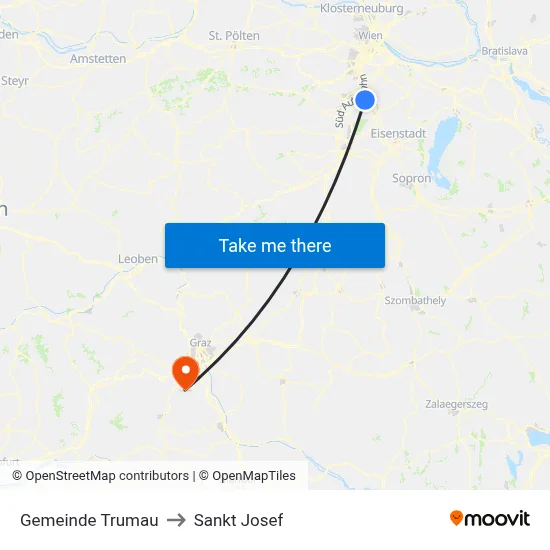 Gemeinde Trumau to Sankt Josef map