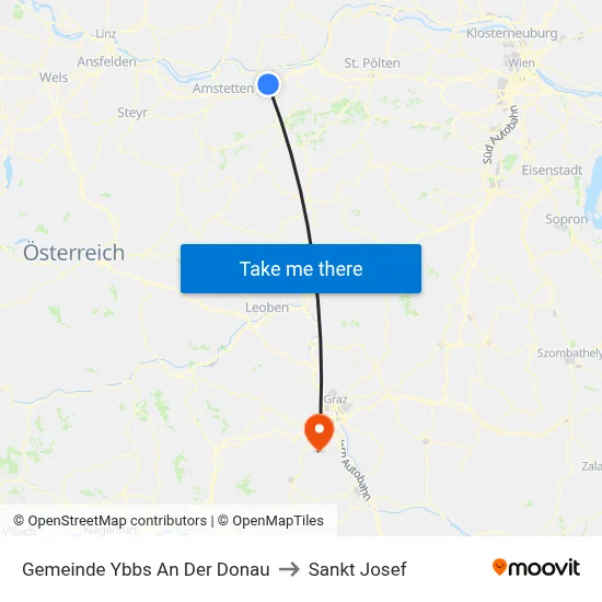 Gemeinde Ybbs An Der Donau to Sankt Josef map