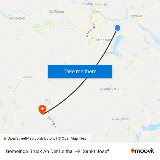 Gemeinde Bruck An Der Leitha to Sankt Josef map