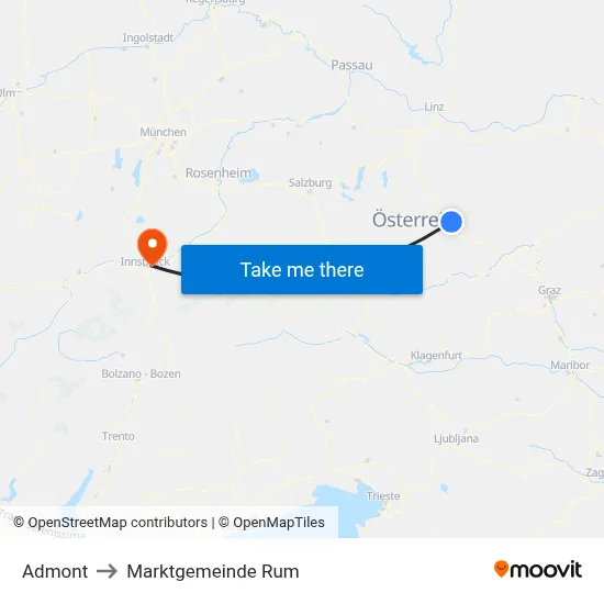 Admont to Marktgemeinde Rum map