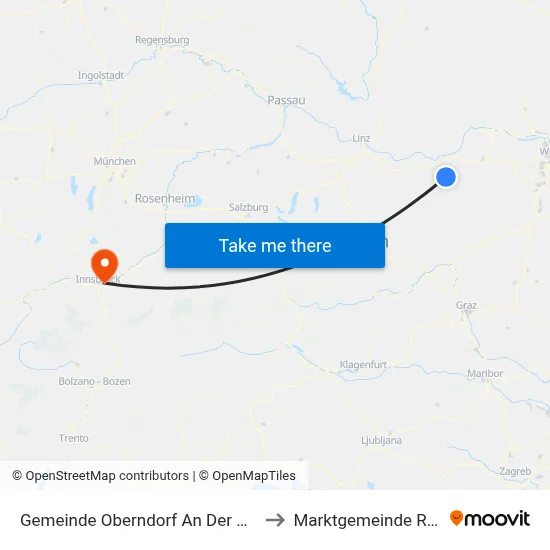 Gemeinde Oberndorf An Der Melk to Marktgemeinde Rum map