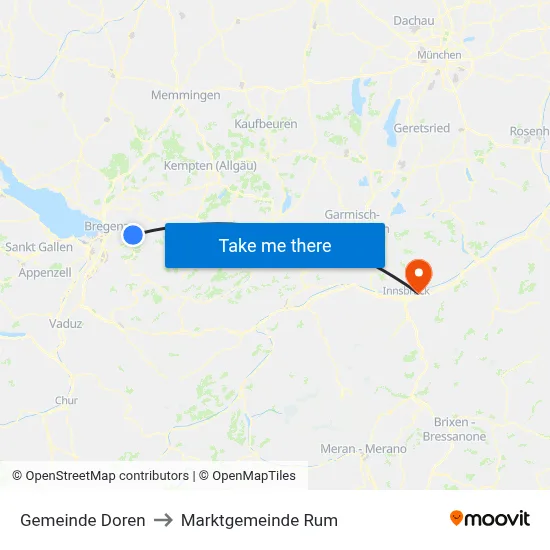 Gemeinde Doren to Marktgemeinde Rum map