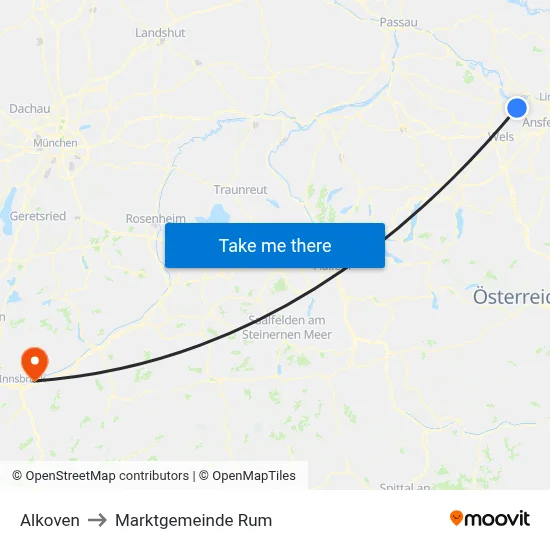 Alkoven to Marktgemeinde Rum map