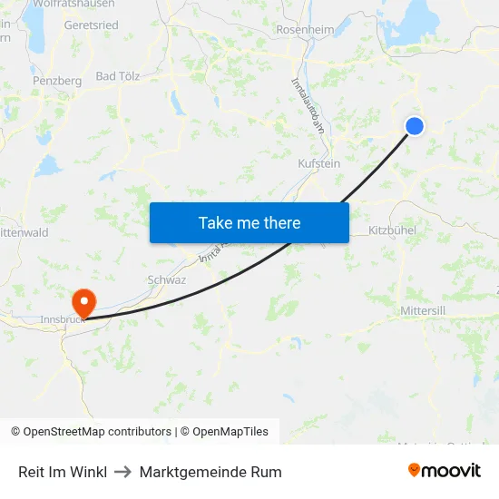 Reit Im Winkl to Marktgemeinde Rum map