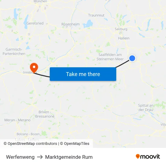 Werfenweng to Marktgemeinde Rum map
