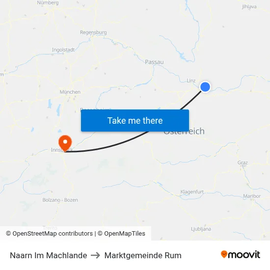 Naarn Im Machlande to Marktgemeinde Rum map