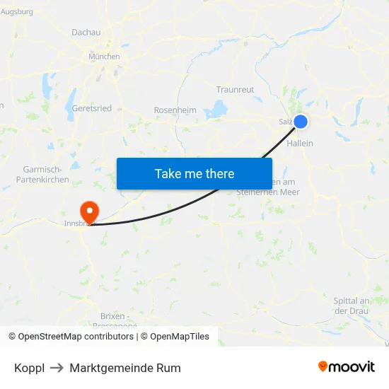 Koppl to Marktgemeinde Rum map