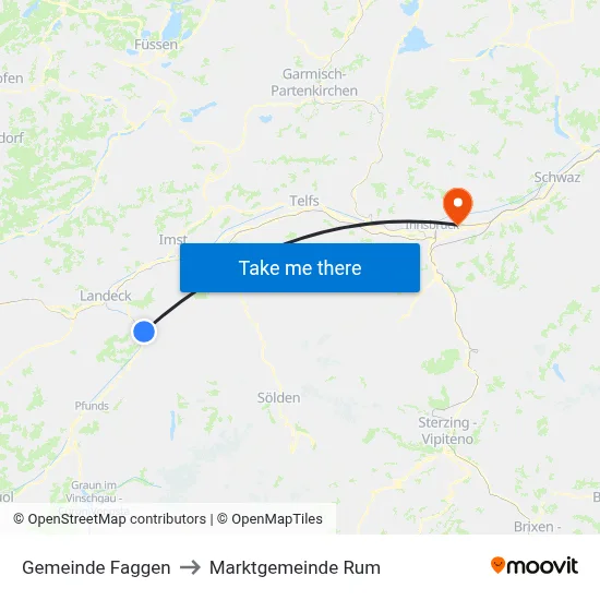 Gemeinde Faggen to Marktgemeinde Rum map