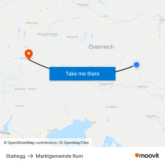 Stattegg to Marktgemeinde Rum map
