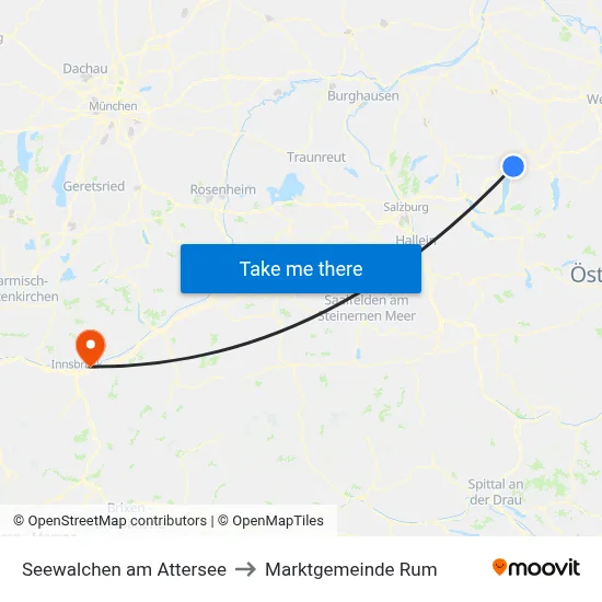 Seewalchen am Attersee to Marktgemeinde Rum map