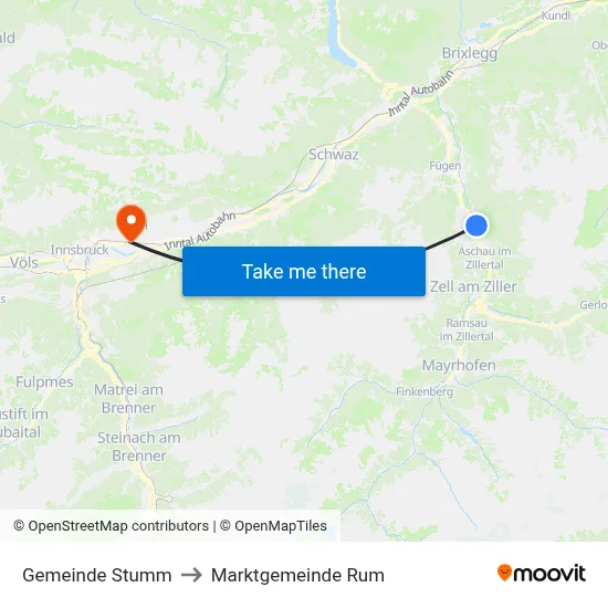 Gemeinde Stumm to Marktgemeinde Rum map