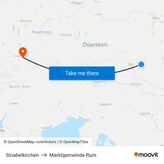 Sinabelkirchen to Marktgemeinde Rum map