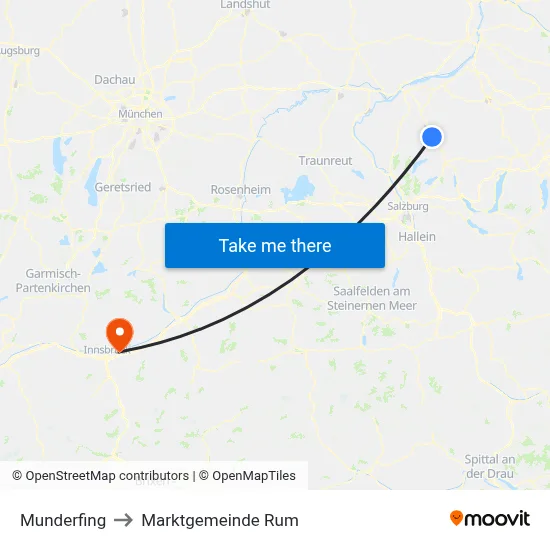 Munderfing to Marktgemeinde Rum map