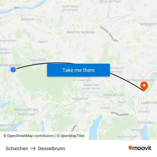 Schalchen to Desselbrunn map