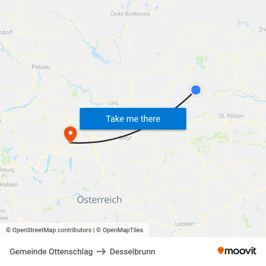 Gemeinde Ottenschlag to Desselbrunn map