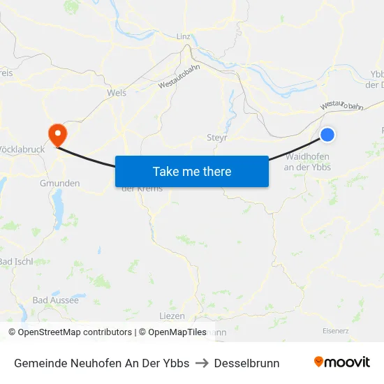 Gemeinde Neuhofen An Der Ybbs to Desselbrunn map
