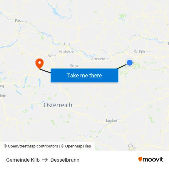 Gemeinde Kilb to Desselbrunn map
