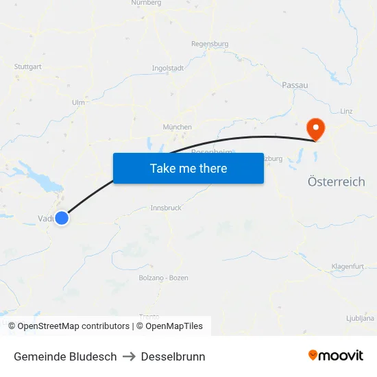 Gemeinde Bludesch to Desselbrunn map