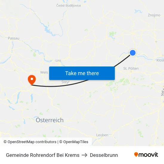 Gemeinde Rohrendorf Bei Krems to Desselbrunn map