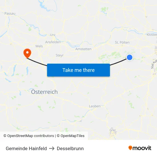 Gemeinde Hainfeld to Desselbrunn map