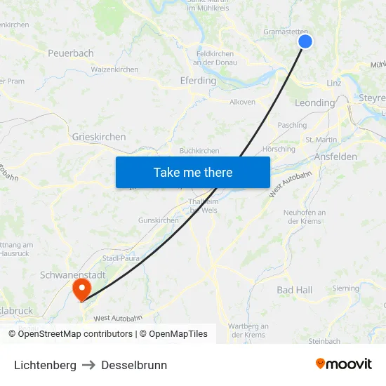 Lichtenberg to Desselbrunn map
