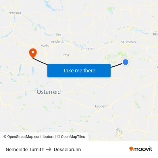 Gemeinde Türnitz to Desselbrunn map