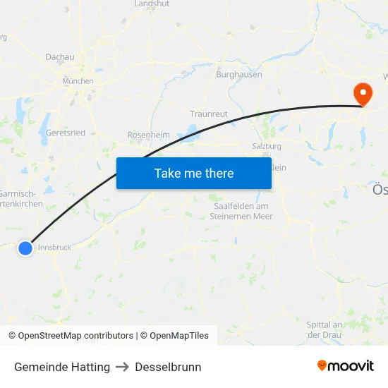 Gemeinde Hatting to Desselbrunn map