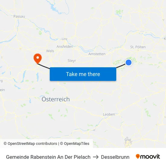 Gemeinde Rabenstein An Der Pielach to Desselbrunn map