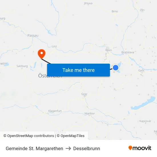 Gemeinde St. Margarethen to Desselbrunn map