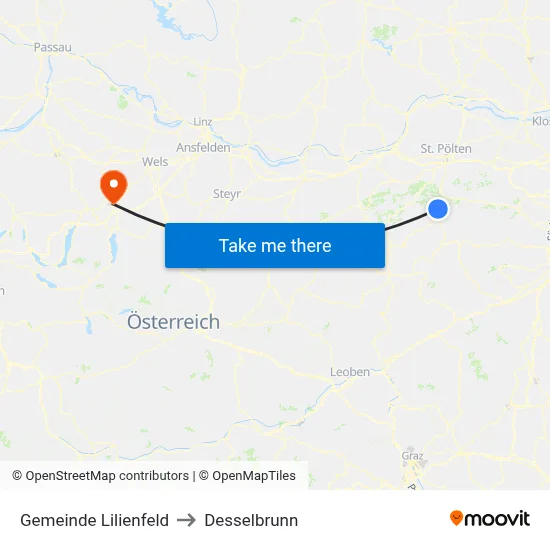 Gemeinde Lilienfeld to Desselbrunn map